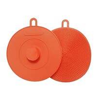 food grade zuig spons siliconen afwassen spons scrubber silicon spons voor wassen gerechten: Red