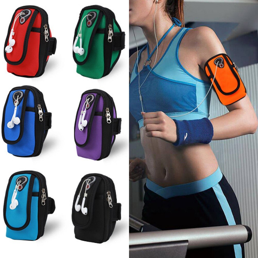 Armband armband 5.5 6.0 '' arm telefonhållare till hands för iphone 6 6s plus sportarm väska correr bolsas telefonfodral