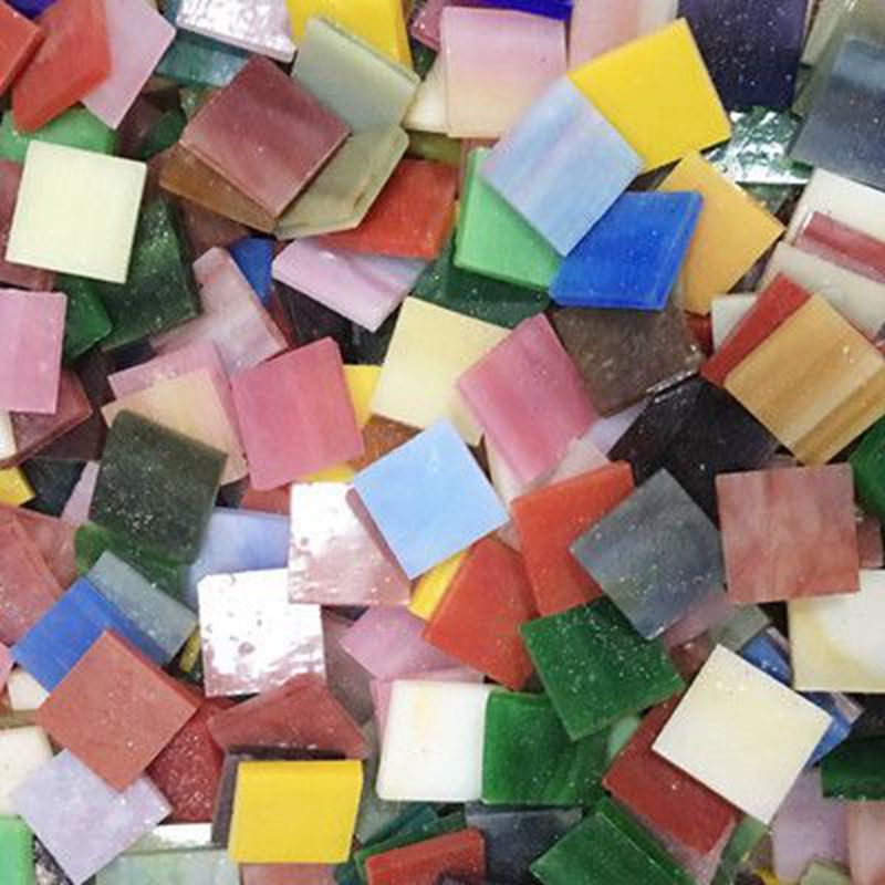 50 stk diy flerfarvet mosaik indlæg fliser væg håndlavede materialer glas glimmer stykke almindeligt collage håndværk 1.5cm zxy 9847: Blandet farve