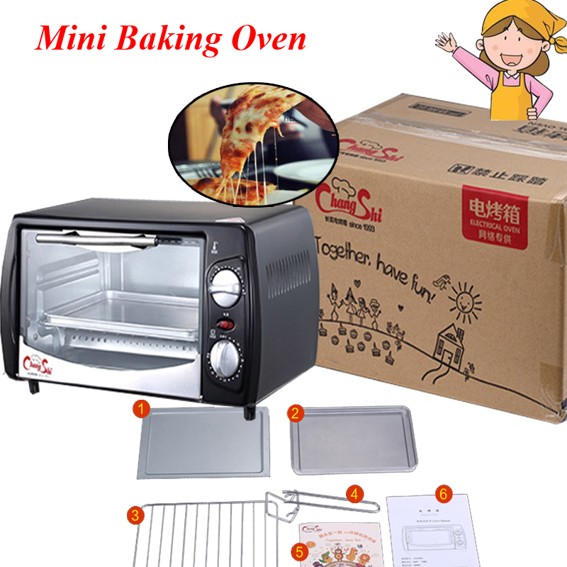 Household Mini Baking Oven 12L Stainless Steel Electric Glass Oven Cake Toaster Kitchen Appliances CS1201A