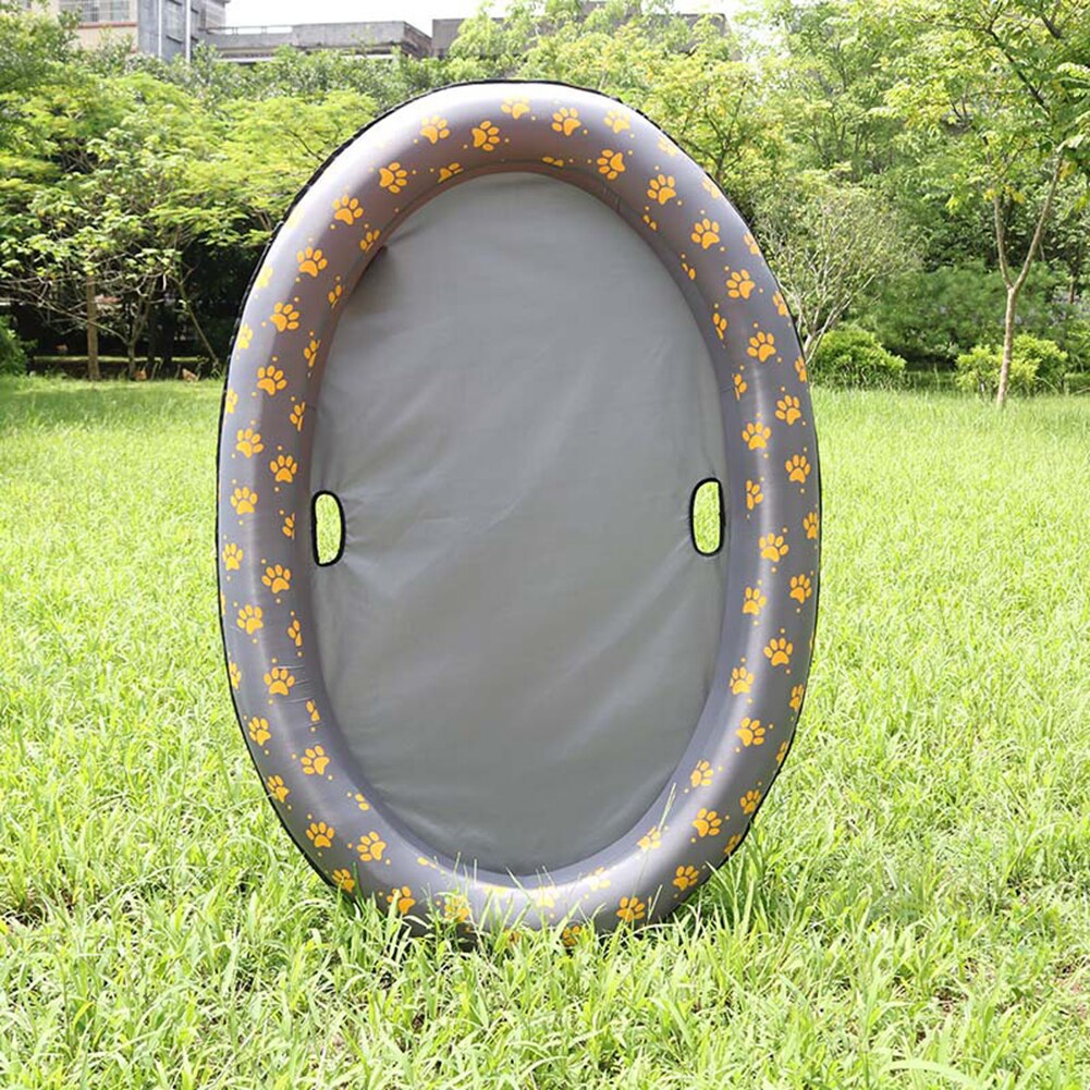 Piscina inflable con huella para mascotas, balsa flotante para perros, cojín de juego de agua