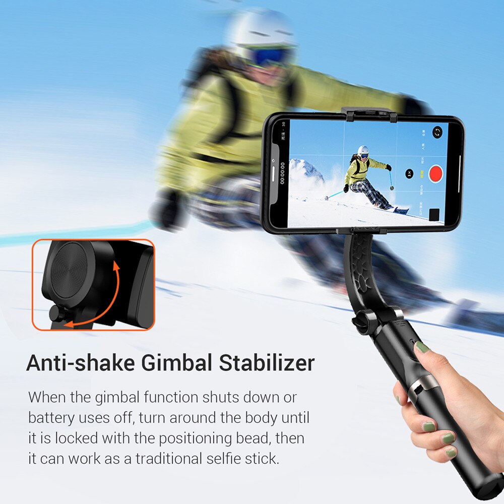 GS30 Smart Gimbal Stabilizer Opvouwbare Single-As Auto Balance Selfie Stok Statief Oplaadbare Draadloze Bluetooth Remote