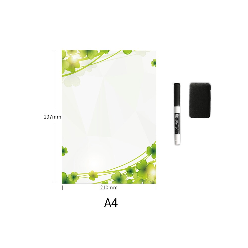 A4 storlek magnetisk whiteboard kylskåp magneter klistermärke presentationstavlor hem kök meddelande påminnelsestavlor att göra lista schema: A4 bz 12
