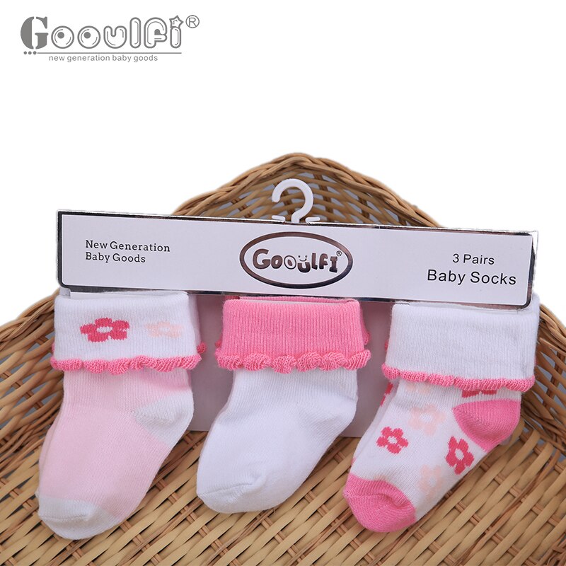 Gooulfi unisex Baby Socken Neugeborenen 3 Paare viel Karikatur Blumen- freundlicher Socken Pack Sommer Gestrickte Baumwolle Baby Jungen Socken 6-12 monate: 871127 / 12m