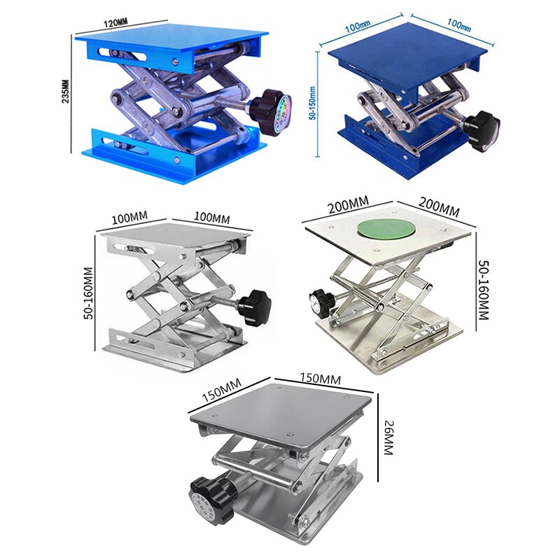 Aluminum Router Lift Table Woodworking Engraving Laboratory Lifting Stand Rack Manual Lift Platform Woodworking Benches