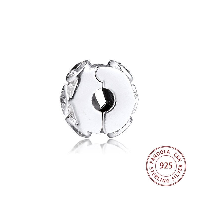 Dijes de Clip de formas de plata geométrica 925 auténtica se adapta a cuentas de pulsera originales para hacer joyas, perlas de berloques