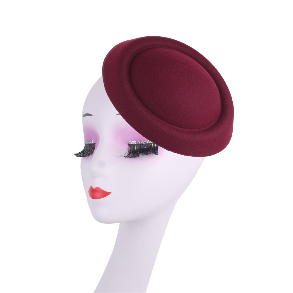 Kentucky Party Pillbox Cap Bruiloft Vrouwen Kerk Tovenaar Veren Hoed Elegante Dames Bruiloft Hoofddeksel Evenement Nigh Thee Chapeau: Wijn Rood
