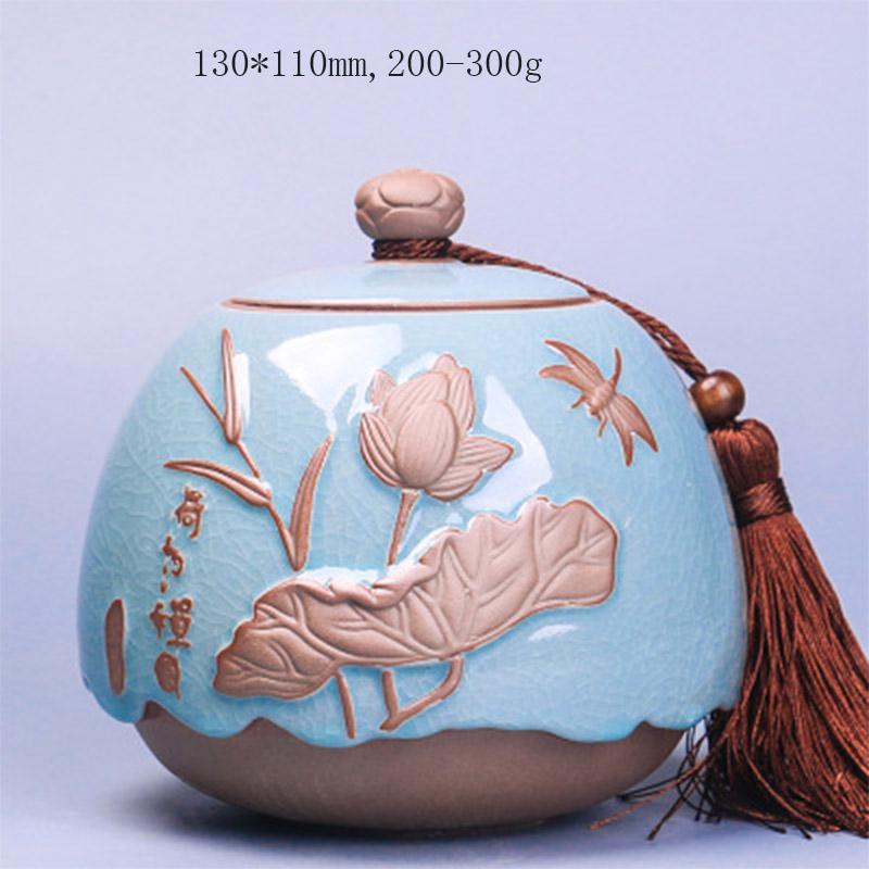 Chinese stijl keramiek theebussen theedoos pot opberghouder chinese kungfu bus theeservies accessoires thuiskantoor theeservies: 8