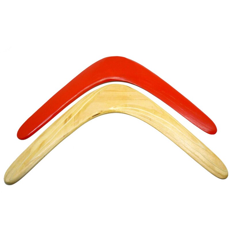 Gymnastics 38cm Funny Kids Toys Handmade Wooden Boomerang Classic V Shape Flying Saucer Child Outdoor Sports Game Toy