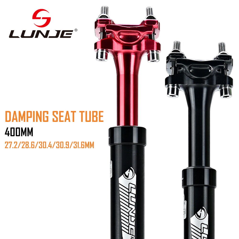 LUNJE MTB Fahrrad Sattelstütze 27,2 28,6 30,4 30,9 31,6mm Fahrrad Tropfer Sattelstütze 400mm Stoßdämpfer Dämpfung Alu teleskop Schock