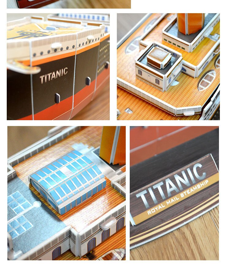 Tredimensionelt kartonpuslespil 3d titanic krydstogtskib model pædagogisk legetøj til børn voksen boligindretning