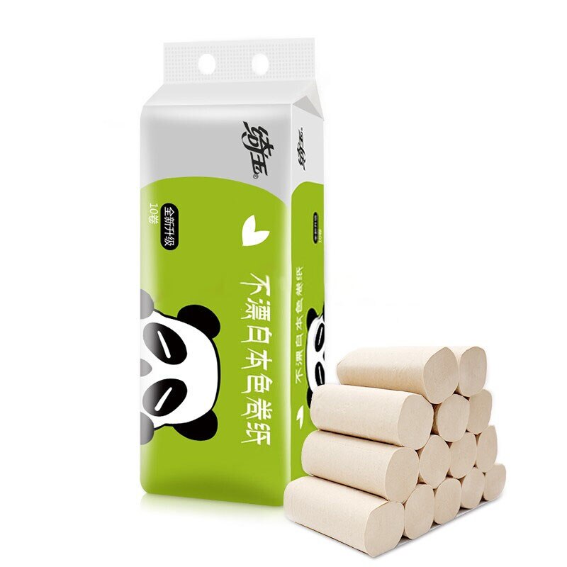 Papier hygiénique 10 rouleaux 4 plis doux ménage papier hygiénique tissu naturel pâte papier rouleaux forte Absorption d'eau dissolution rapide