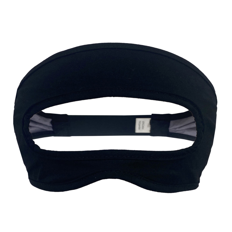 Umweltfreundliche stoff-augenmaske, atmungsaktiver bezug, kompatibel mit oculus quest 2/ , quest 2 und htc vive, elastisches schweißband: Schwarz