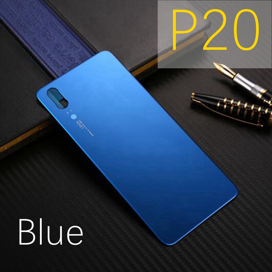 Back Glass Panel for Huawei P20 Pro Battery Cover nova 3e Rear Glass Door Housing Case For Huawei P20 Lite Battery Cover Replace: P20 Blue