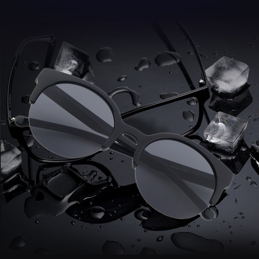 Gafas de sol de a la para hombre y mujer, lentes de sol Unisex con forma redonda, marco circular, clásico, sin montura, para exteriores