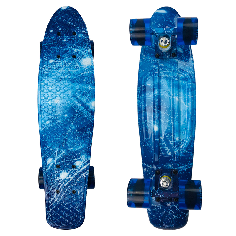 Skateboard Cruiser Board Retro Longboard Skate Bild Galaxy Komplette Junge Mädchen Led Licht