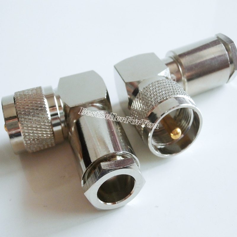 1x UHF mannelijk PL259 PL-259 90 Graden klem RG8 RG213 LMR400 kabel haakse RA RF Connector
