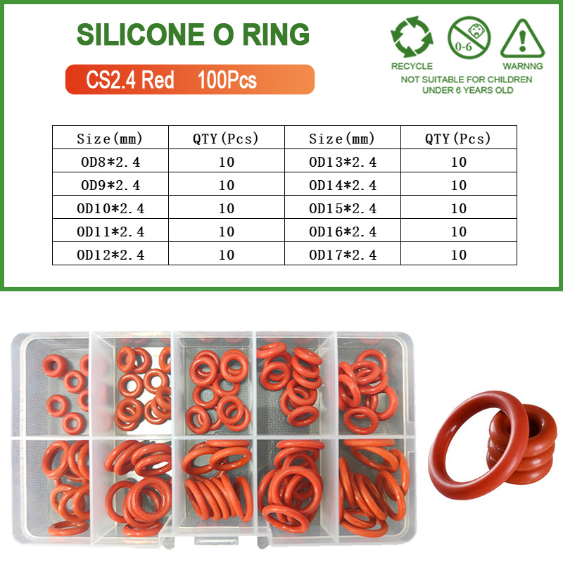 Silikon O-Ring Dichtung Kaffeemaschine VMQ Ölbeständig Hochtemperatur Silica Gel O Ring Dichtung Unterlegscheibe Schwarz Rot CS1-CS4: Himmel Blau