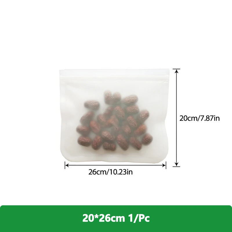 1/5/10 stk. genanvendelige opbevaringsposer til mad, bpa-fri fryseposer, silikone lynlåsposer til rejsekød, salat, frugt eller opbevaring af mad: Mørk khaki