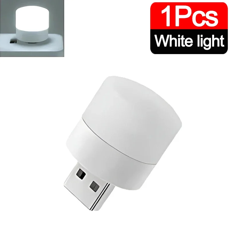 Mini bombillas de luz nocturna USB protección ocular blanca cálida luz de lectura de libros enchufe USB PC lámpara LED de carga de energía móvil: Azul