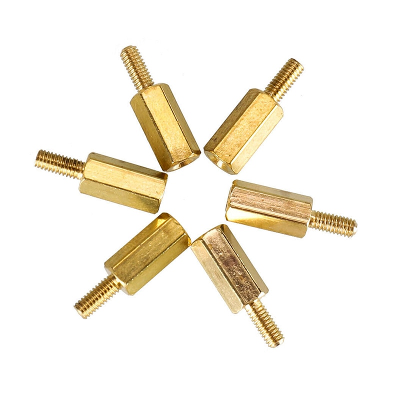 300Pcs Copper Bolts & Screws Kit Iron Nickel Plated Screws Brass Bolts Hexagonal Copper Post Spacer Bolts Brass Spacer M2 Screws