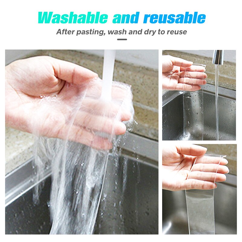 Double-Sided Nano Magic Tape Transparent tape Adhesive Tape Nano Sticker Traceless Carpet Paster Phone Holder Wall Bracelet Glue