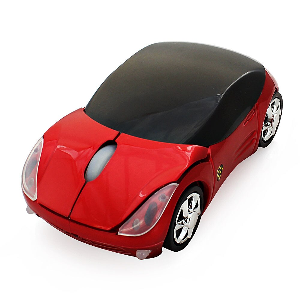 CHUYI Mini 3D Auto Vorm Draadloze Muis 1600DPI Optische USB Computer Muizen Kids Leuke Roze Auto Mause Voor Meisje laptop PC Notebook: Red Mouse 