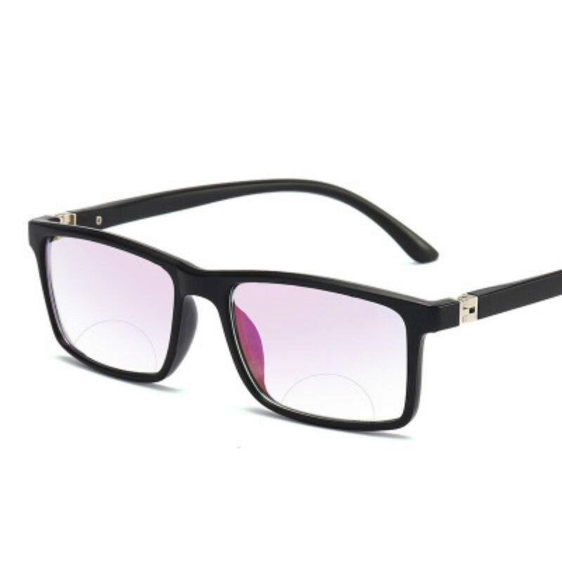 +1 +1.5 +2 +2.5 +3 +3.5 +4 Bifocal Anti Blue Reading Glasses Portable Multifocal Presbyopic Glasses Magnification Square Diopter