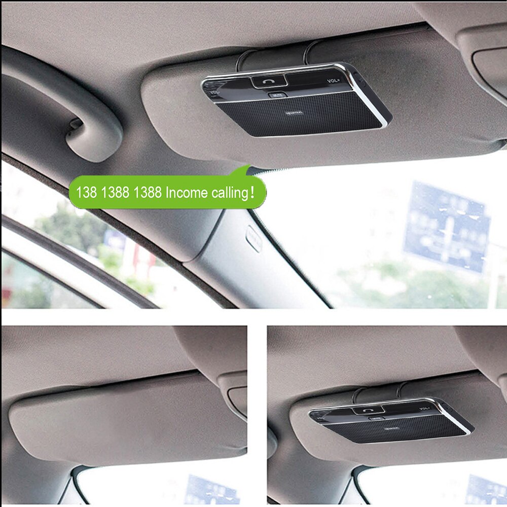 JINSERTA Solar- angetrieben Auto Freisprecheinrichtung Bluetooth Bausatz Hände freies Sonnenblende Lautsprecher mit Telefon Buch Stimme Aufruf