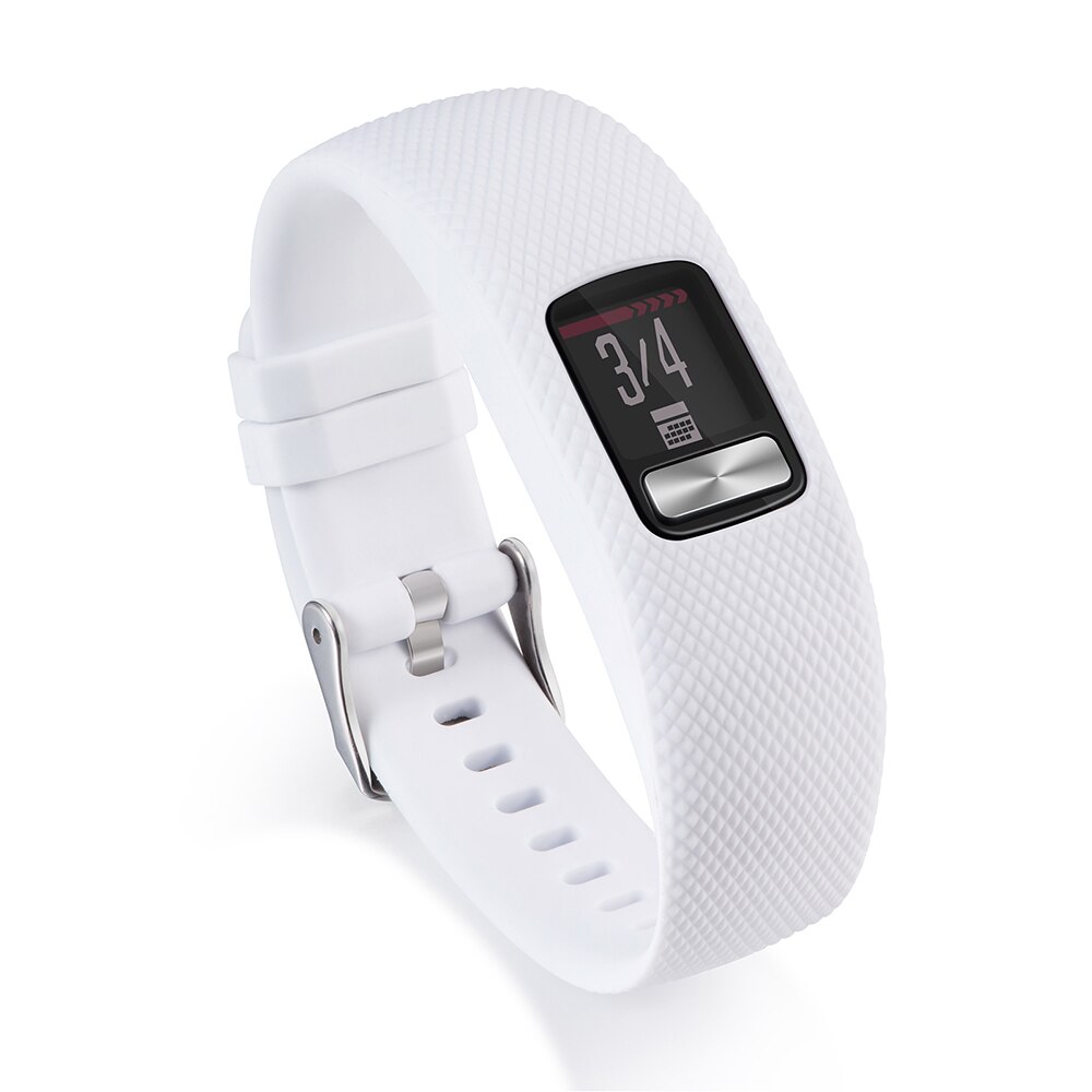Bracelet souple pour Bracelet GARMIN VIVOFIT 4 Vivofit4 Bracelet montre intelligente activité Fitness Tracker remplacement ceinture de poignet: white / S