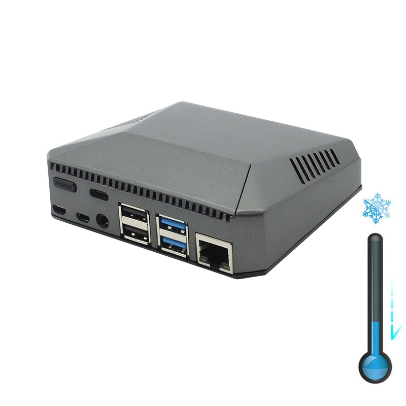 Raspberry Pi 4 Model B Case Aluminum Metal ABS Box Shell with Power Switch + Cooling Fan + Heat Sinks+Power for Raspberry Pi 4