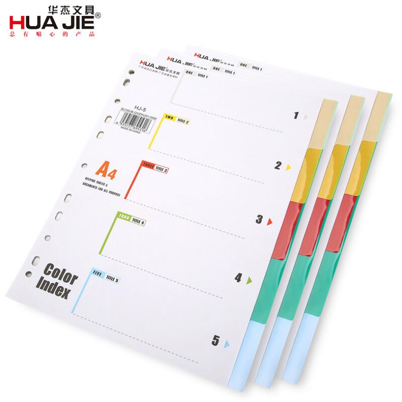 31 pages/packs 11 Holes A4 Binder Inner Page Dividers Set for Spiral Notebook Loose Leaf Index Paper Office Supplies