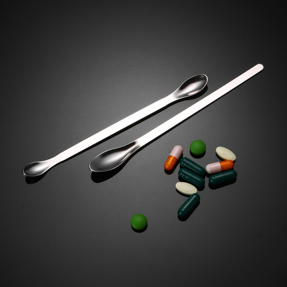 UKCOCO in 1 Stainless Steel Sampling Spoons Laboratory Scoops Mixing Spatulas (Silver)