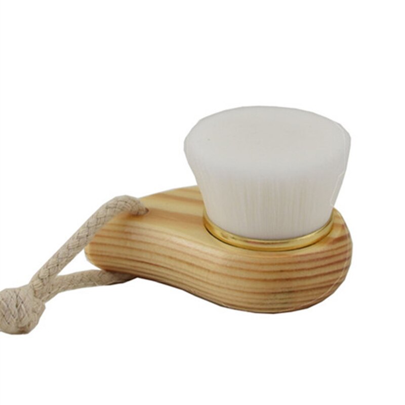 Ansigtsrens børste vask dybderensende bløde fibre mild ansigtsrens massager ansigtspleje hudpore ren børste: Guld træbørste