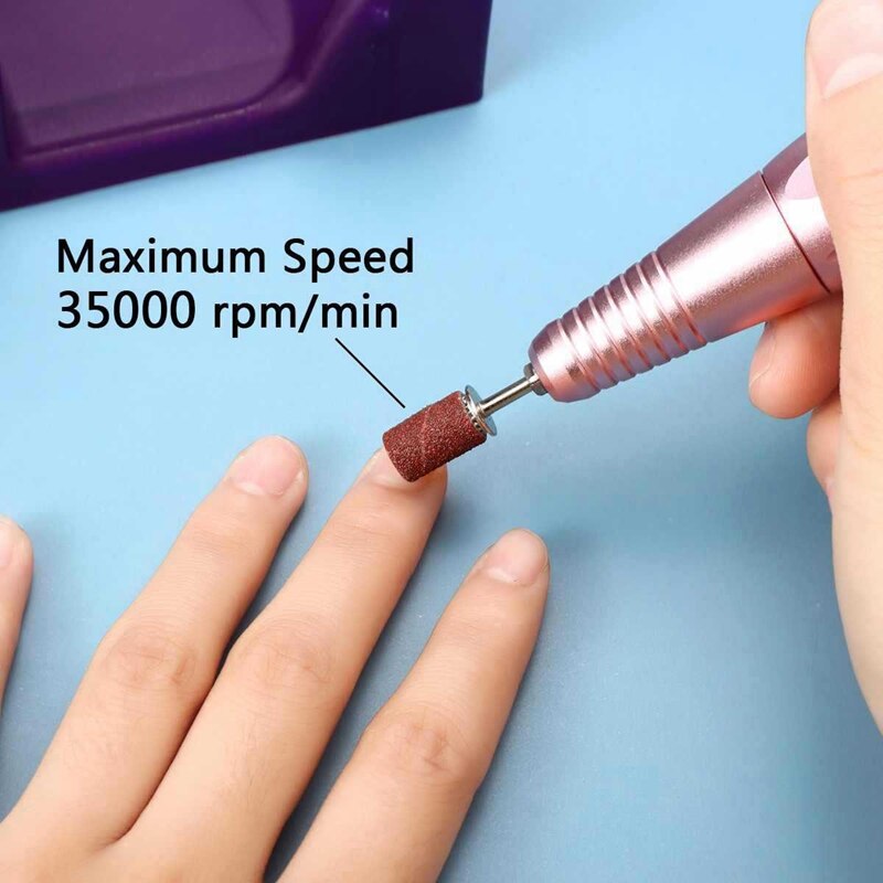 Neglefil slibning polering 30000 rpm indbygget batteri neglebor neglebuffer fil værktøj slibemaskine poler sæt