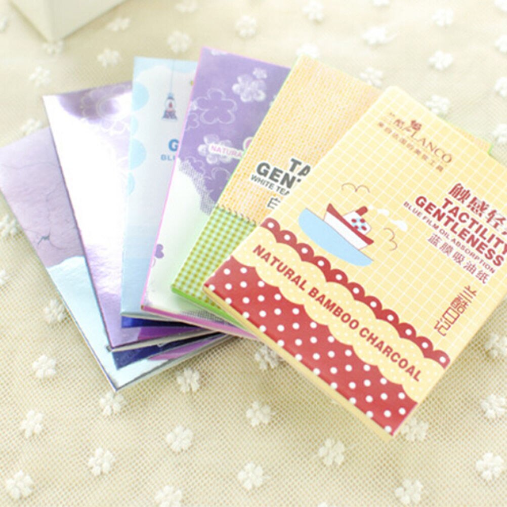 50 Sheets=1Pack Facial Oil Blotting Sheets Face Oil Control Absorbing Film Blotting Paper Cleaning Beauty Makeup Tools