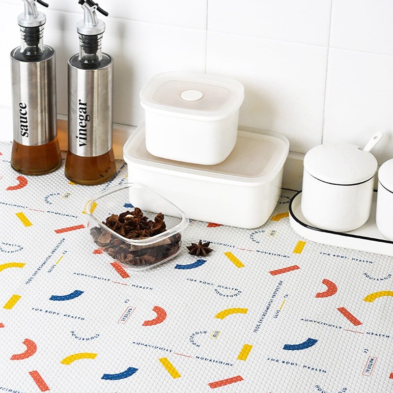 Kleurrijke kastpads keukenprint oliebestendige pad papier huishoudelijke kledingkast waterdichte pad ladepapier vochtbestendige pad 1