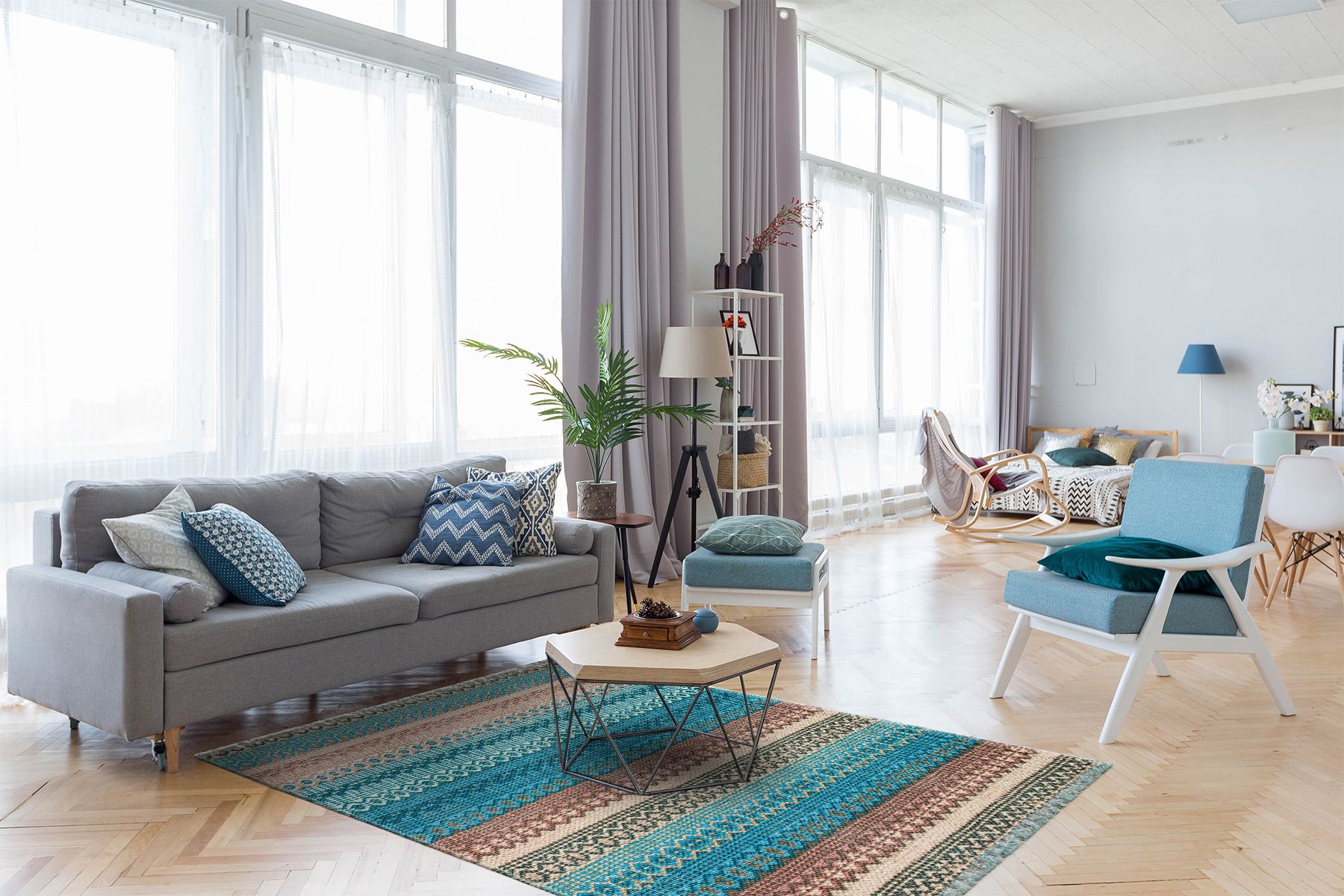 Tapete azul porão (120 x180)