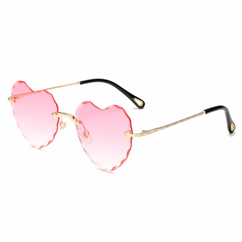 Hartvormige zonnebril voor dames retro zonnebril anti -uv400 celebrity brillen: Hart roze