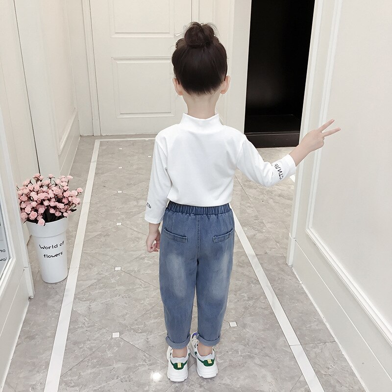 2-10 Years Girl Jeans Spring Autumn Cowboy Pants Baby Girls Harem Pants Children Casual Loose Denim Pants Kids Jeans Trousers