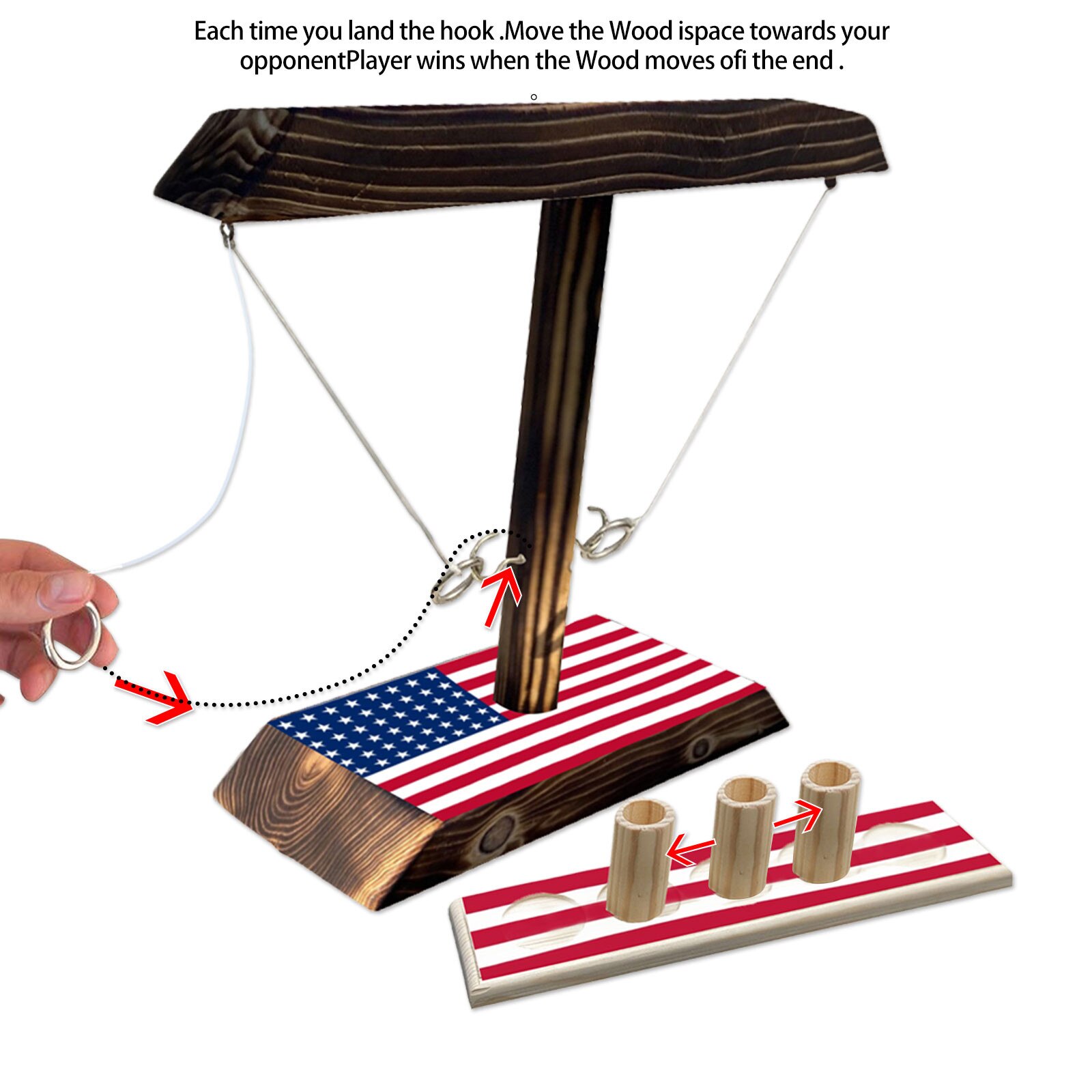 Party Games Bar Drinken Speelgoed Games Handgemaakte Houten Ring Toss Haken Snelle Interactief Spel Voor Bars Huis Snel-Paced Speelgoed