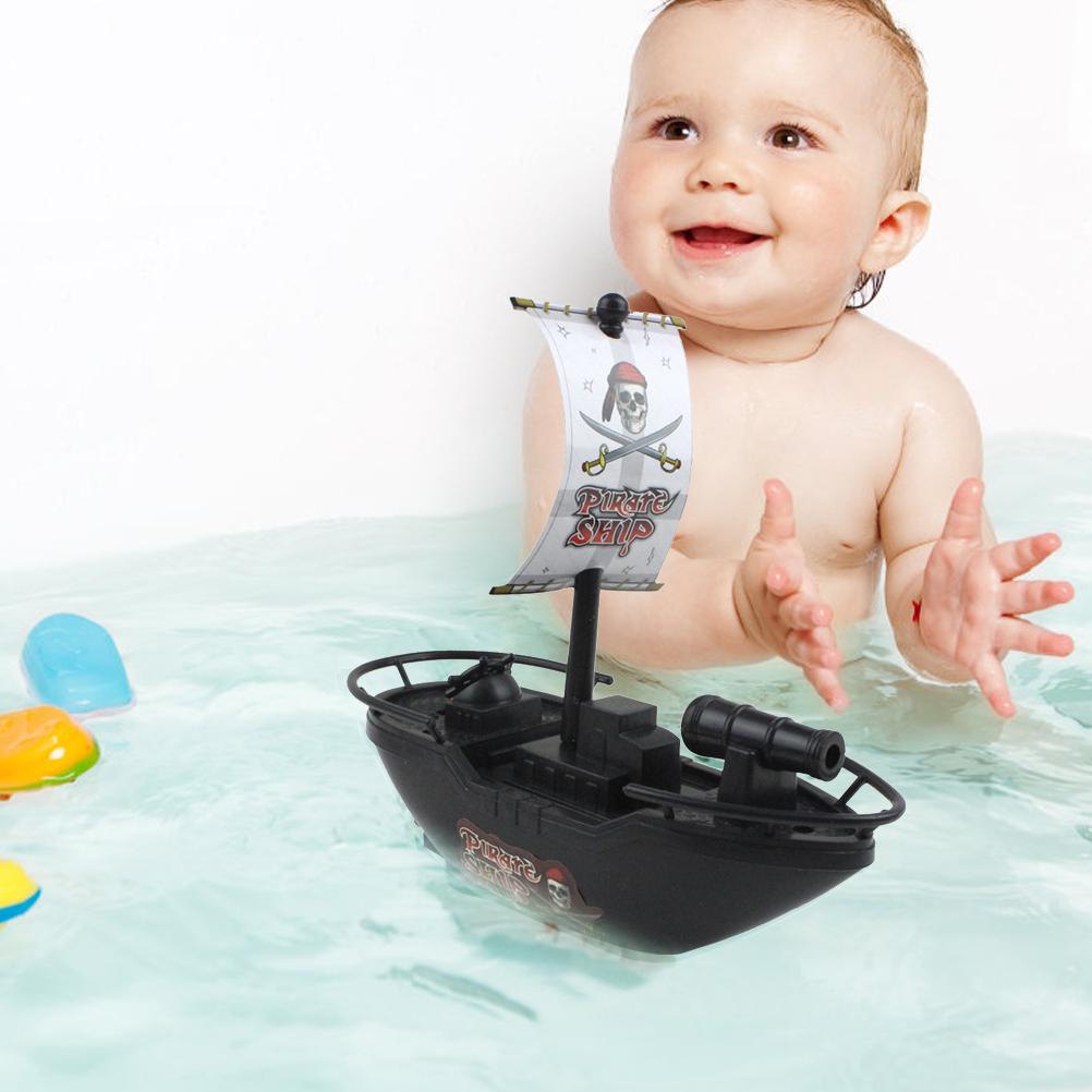 Children Electric Pirate Ship Toy Bath Toy Water Travel Warship Model Play Adventure Sailing Boat Baby Bath Educational Toy