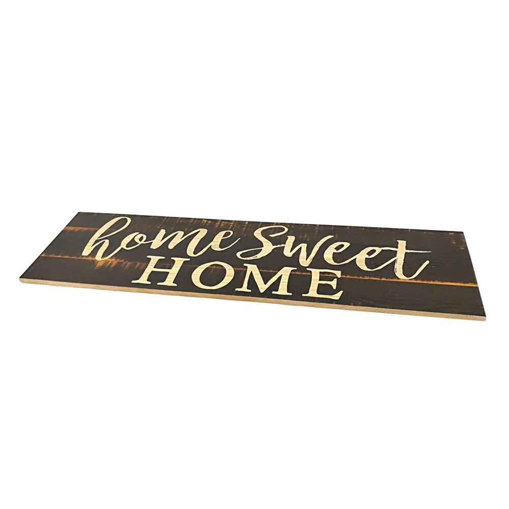 Hem sweet home script stor rustik trä skylt nödställda solid plakett vintage skylt vägg heminredning
