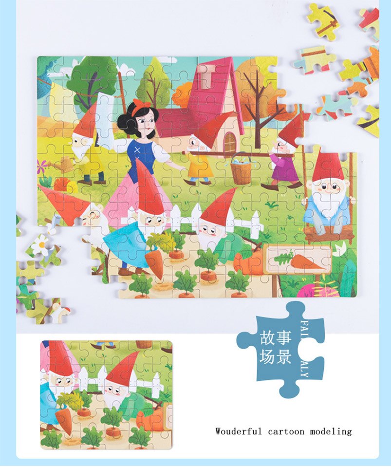 Vokmascot 120 Pieces Wooden Animal Wood Jigsaw Puzzles Toys Puzzle Kids Toy Cartoon Early Educational Learning Toys for Children