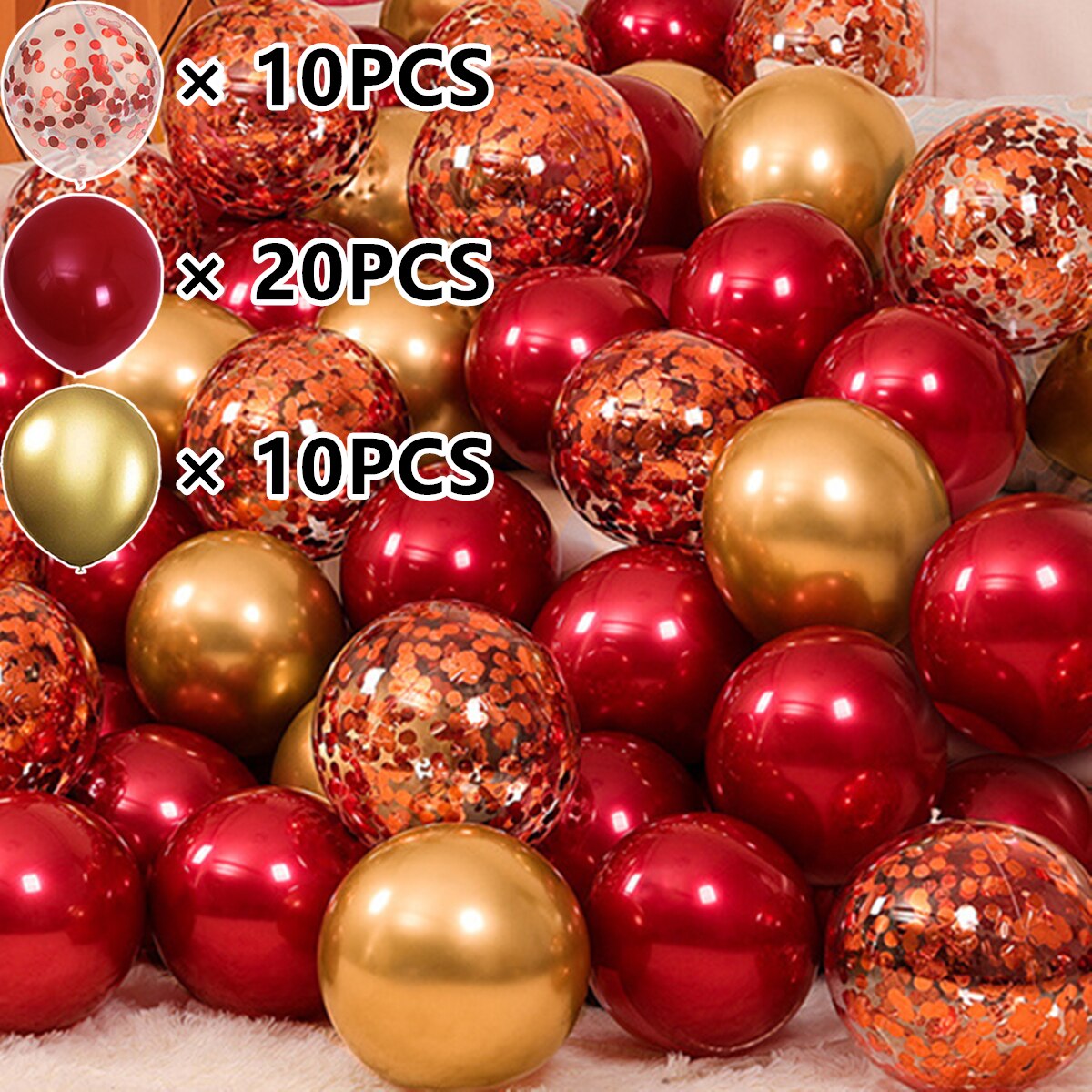 40/20Stck 10 zoll Granatapfel verrotten Konfetti Latex Luftballons Hochzeit Globos Geburtstag Baby dusche Haus Neue jahr Party dekorationen: 40PCSK
