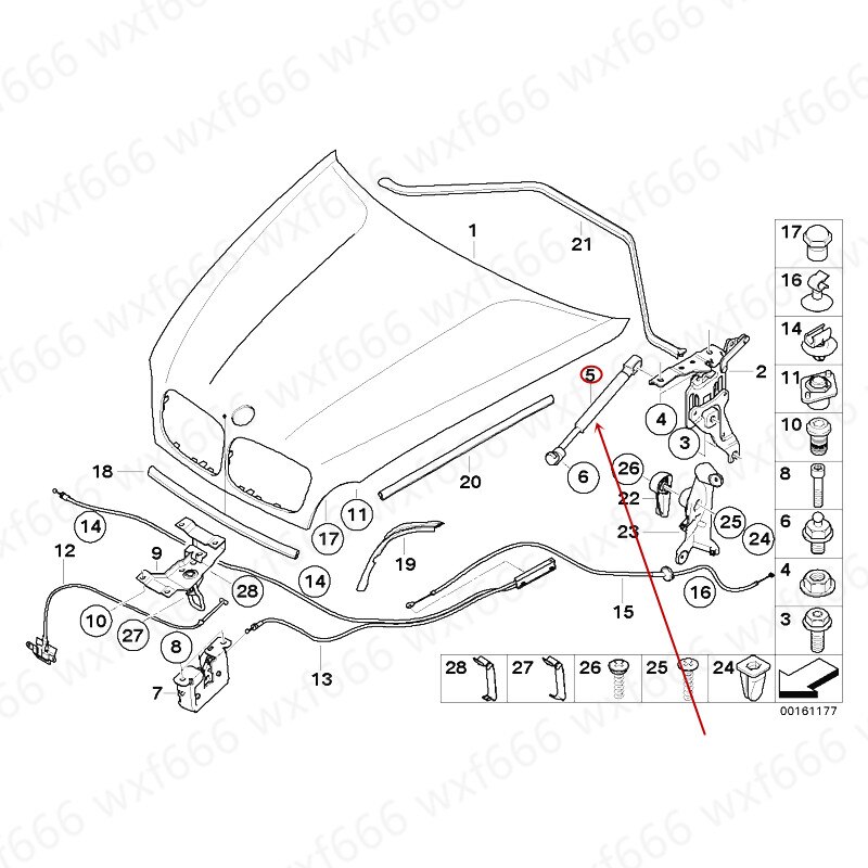 Cover struts Engine cover support rod Head cover h... – Grandado