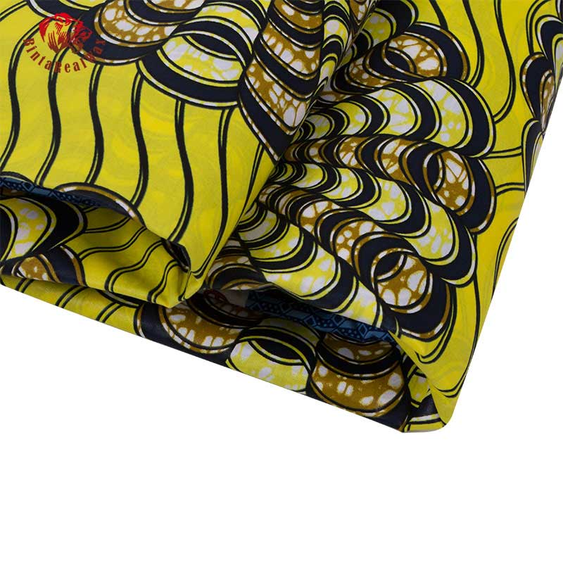algodón encerado de estilo africano tela círculo flor patrón algodón tela Africana tela Material 6 yardas 24FS1360