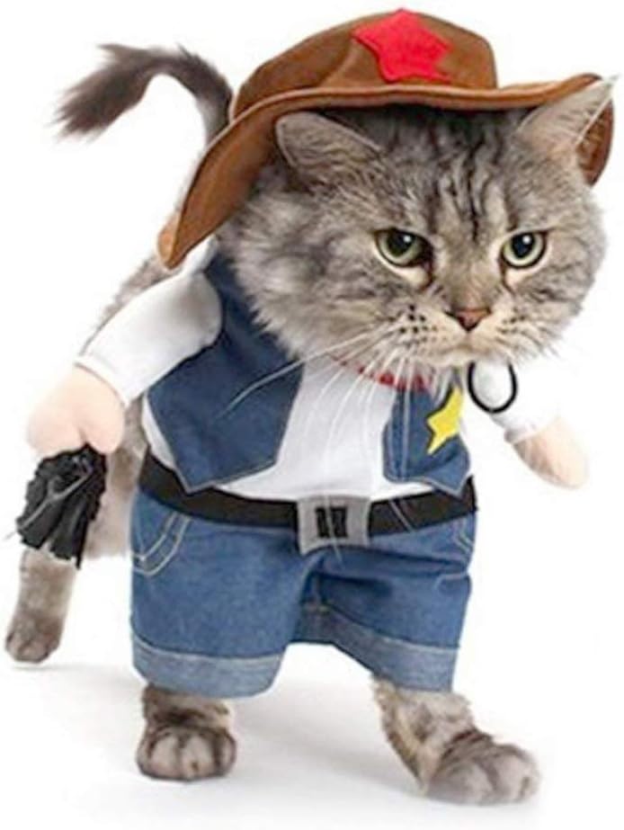 Morsomt hundekostyme til katt halloween-kostyme til hund cowboy-klær til hunder, kostymer til små hunder, cosplay-tilbehør til katter