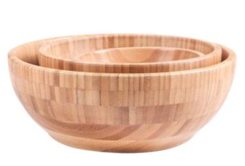 Bamboo Salad Bowl Set Wood salad bowl set: 3pcs