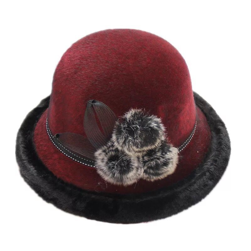 winter Classic wool top hat formal Steampunk Felt top costume hats: red